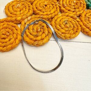 Herringbone Chain Bracelet Marked Korea Silver Tone Classic